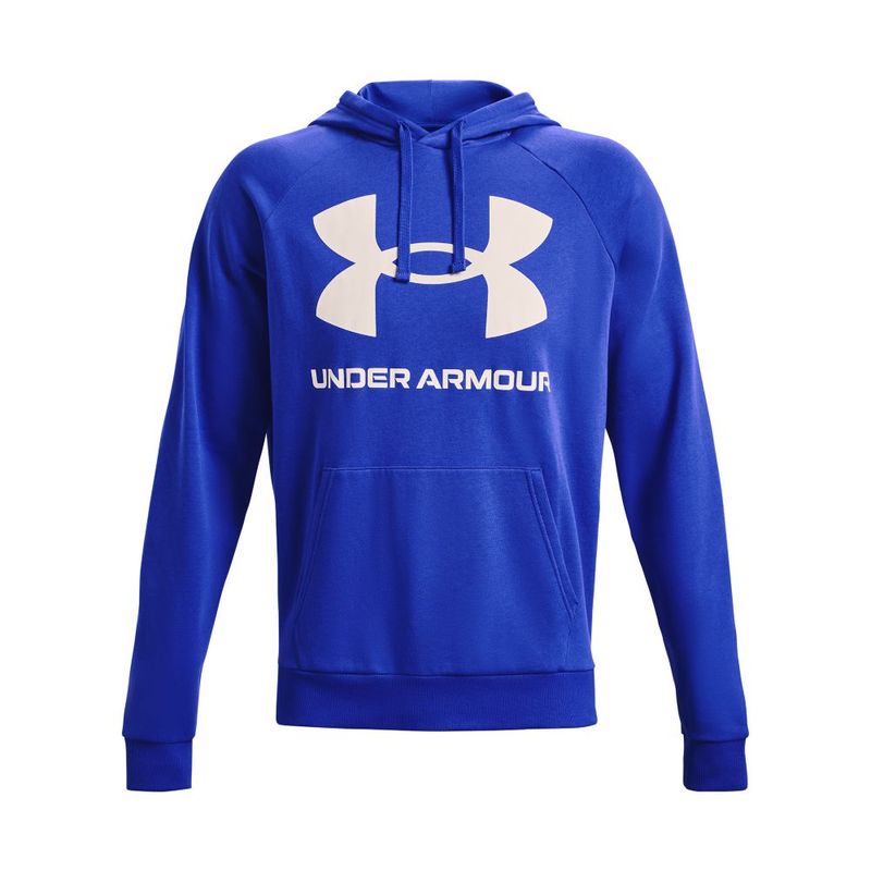 Camiseta-Manga-Larga-under-armour-para-hombre-Ua-Rival-Fleece-Big-Logo-Hd-para-entrenamiento-color-azul.-Frente-Sin-Modelo