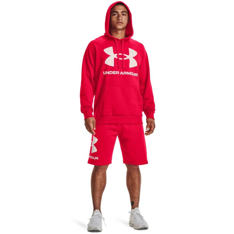 Pantaloneta-under-armour-para-hombre-Ua-Rival-Flc-Big-Logo-Shorts-para-entrenamiento-color-rojo.-Outfit-Completo