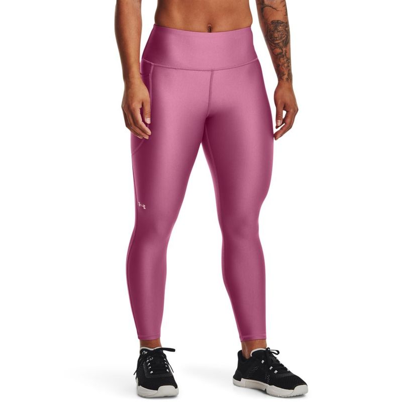 Licra-under-armour-para-mujer-Armour-Hi-Ankle-Leg-para-entrenamiento-color-rosado.-Frente-Sobre-Modelo