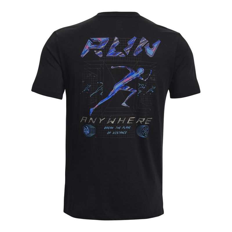 Camiseta-Manga-Corta-under-armour-para-hombre-Ua-Run-Anywhere-Tee-V2-para-correr-color-negro.-Reverso-Sin-Modelo