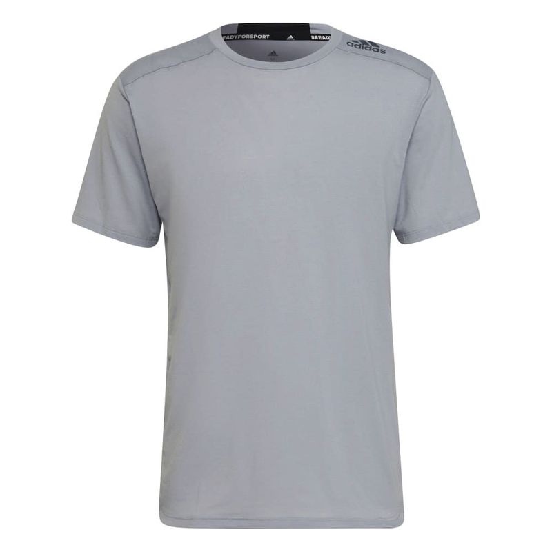 Camiseta-Manga-Corta-adidas-para-hombre-M-D4T-Tee-para-entrenamiento-color-gris.-Frente-Sin-Modelo