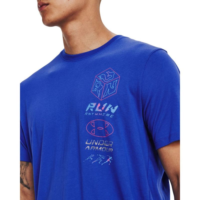 Camiseta-Manga-Corta-under-armour-para-hombre-Ua-Run-Anywhere-Tee-V2-para-correr-color-azul.-Cuello