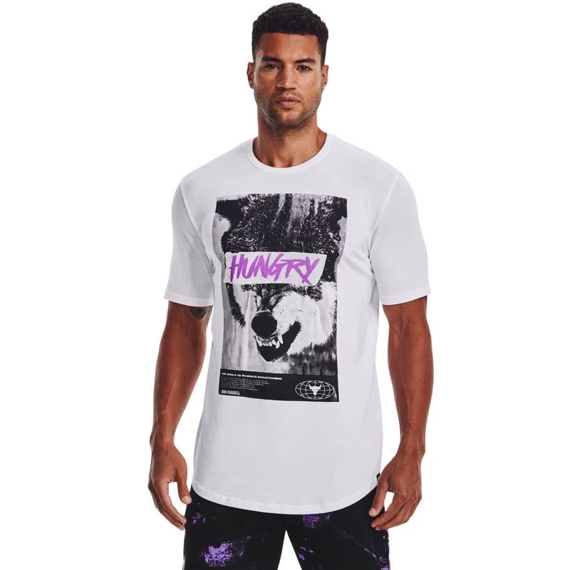 Camiseta-Manga-Corta-under-armour-para-hombre-Ua-Pjt-Rock-Q3-Stmnt-Hngy-Ss-para-entrenamiento-color-blanco.-Frente-Sobre-Modelo