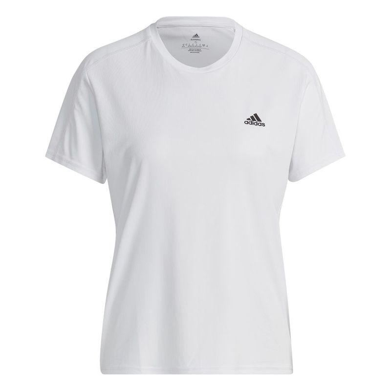Camiseta-Manga-Corta-adidas-para-mujer-Run-It-Tee-W-para-correr-color-blanco.-Frente-Sin-Modelo