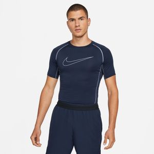 Nike M Np Df Tight Top Ss Camiseta De Compresión azul de hombre para entrenamiento