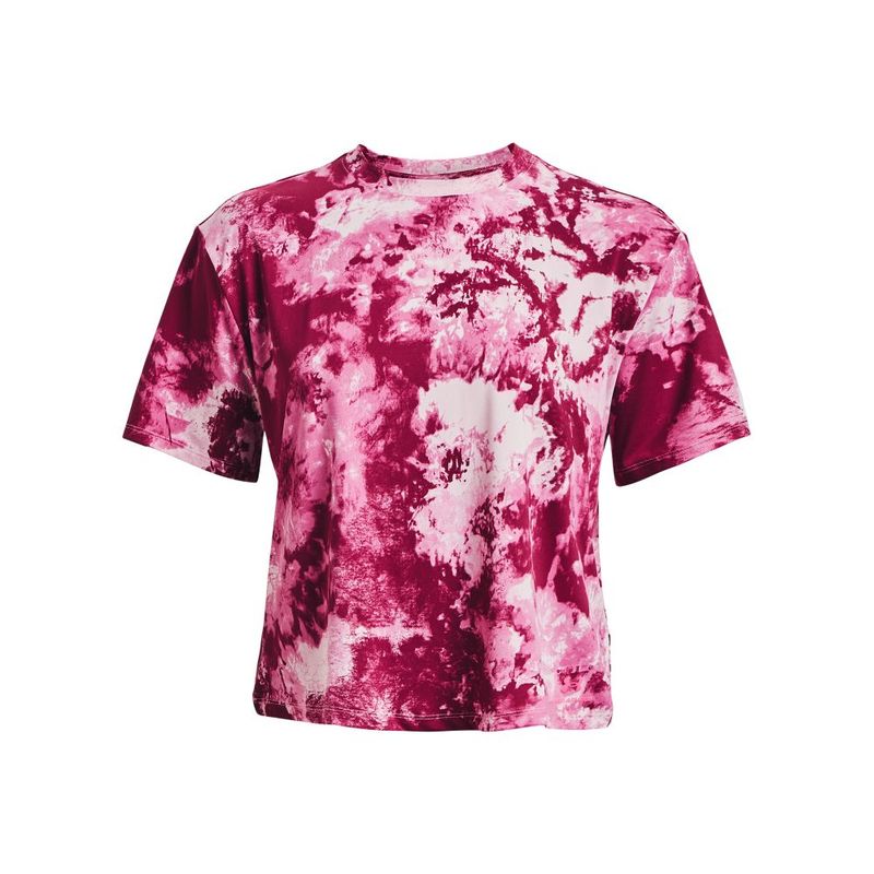 Camiseta-Manga-Corta-under-armour-para-mujer-Ua-Rush-Energy-Novelty-Top-para-entrenamiento-color-rojo.-Frente-Sin-Modelo