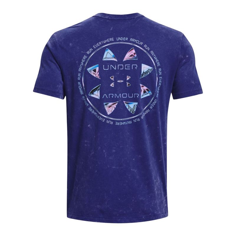 Camiseta-Manga-Corta-under-armour-para-hombre-Ua-Run-Anywhere-Ss-para-correr-color-azul.-Reverso-Sin-Modelo