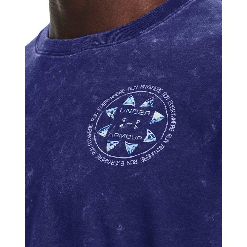 Camiseta-Manga-Corta-under-armour-para-hombre-Ua-Run-Anywhere-Ss-para-correr-color-azul.-Cuello