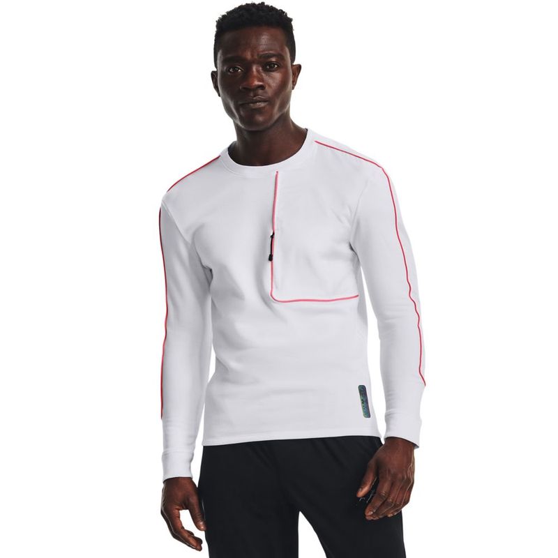 Camiseta-Manga-Larga-under-armour-para-hombre-Ua-Run-Anywhere-Ls-V2-para-correr-color-blanco.-Frente-Sobre-Modelo