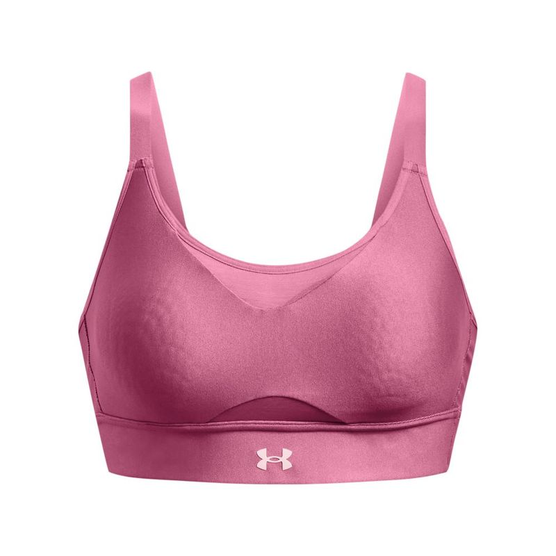 Top-under-armour-para-mujer-Ua-Infinity-Mid-Twist-Back-para-entrenamiento-color-rojo.-Frente-Sin-Modelo