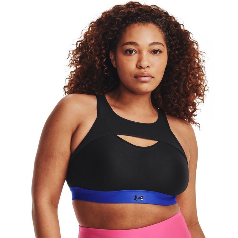 Top-under-armour-para-mujer-Ua-Infinity-High-Harness-Bra-para-entrenamiento-color-morado.-Frente-Sobre-Modelo