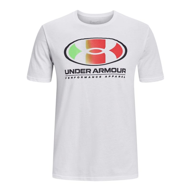Camiseta-Manga-Corta-under-armour-para-hombre-Ua-Multi-Color-Lockertag-Ss-para-entrenamiento-color-blanco.-Frente-Sin-Modelo