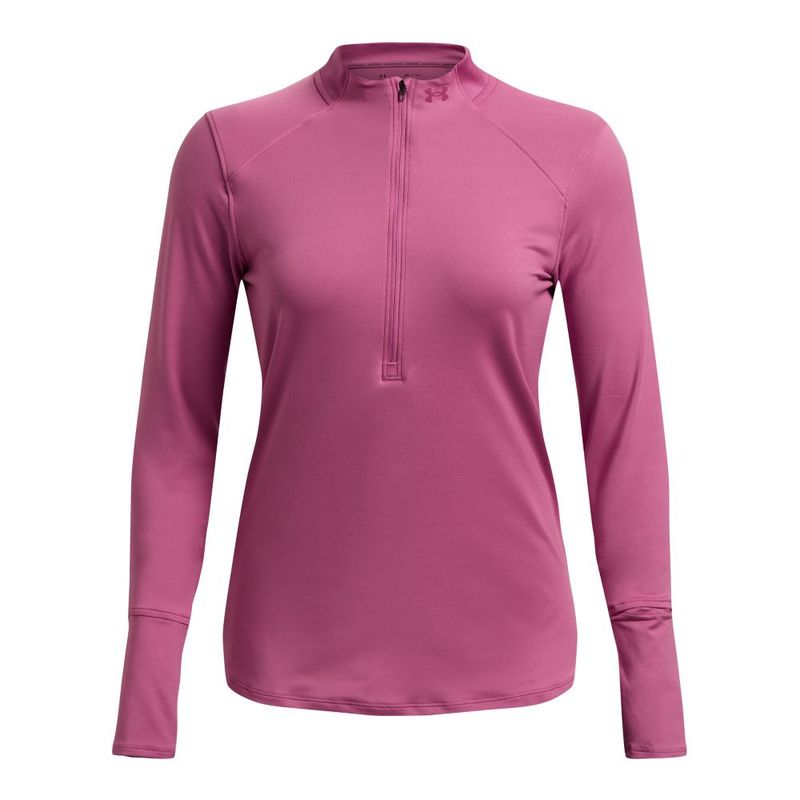Camiseta-Manga-Larga-under-armour-para-mujer-Ua-Qualifier-Run-2.0-1-2-Zip-para-correr-color-rosado.-Frente-Sin-Modelo