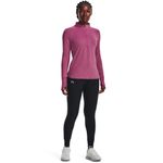 Camiseta-Manga-Larga-under-armour-para-mujer-Ua-Qualifier-Run-2.0-1-2-Zip-para-correr-color-rosado.-Outfit-Completo