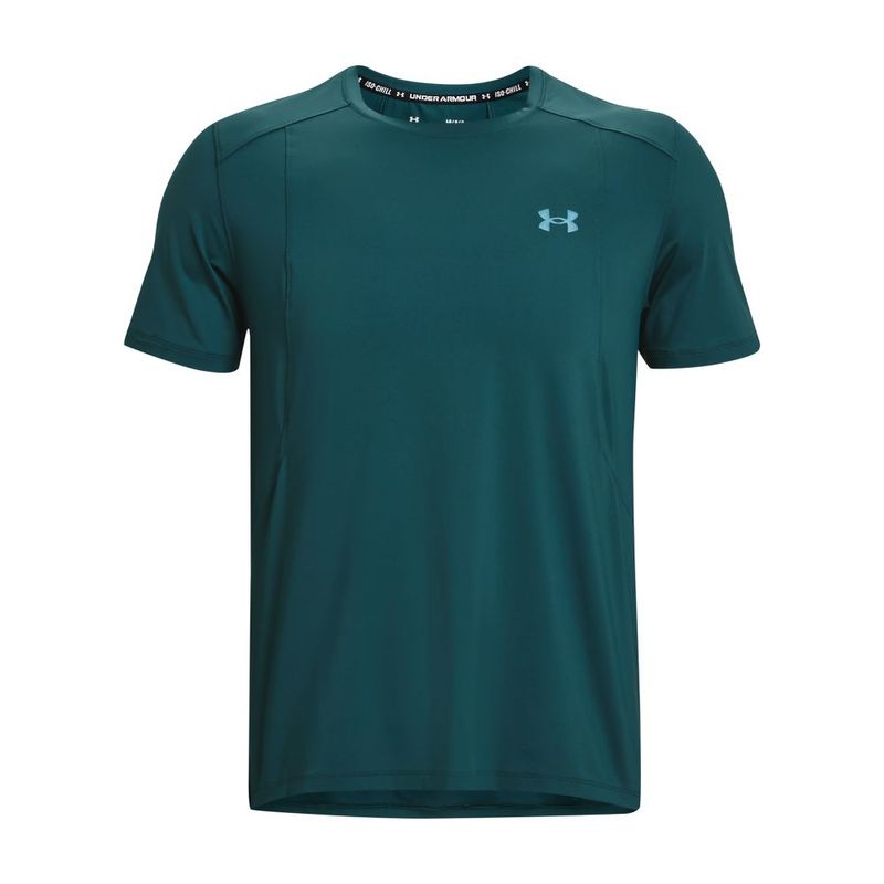 Camiseta-Manga-Corta-under-armour-para-hombre-Ua-Iso-Chill-Laser-Tee-para-correr-color-amarillo.-Frente-Sin-Modelo