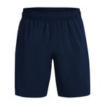 Pantaloneta-under-armour-para-hombre-Ua-Woven-Graphic-Shorts-para-entrenamiento-color-azul.-Frente-Sin-Modelo