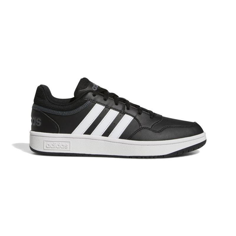 Tenis-adidas-para-hombre-Hoops-3.0-para-moda-color-negro.-Lateral-Externa-Derecha