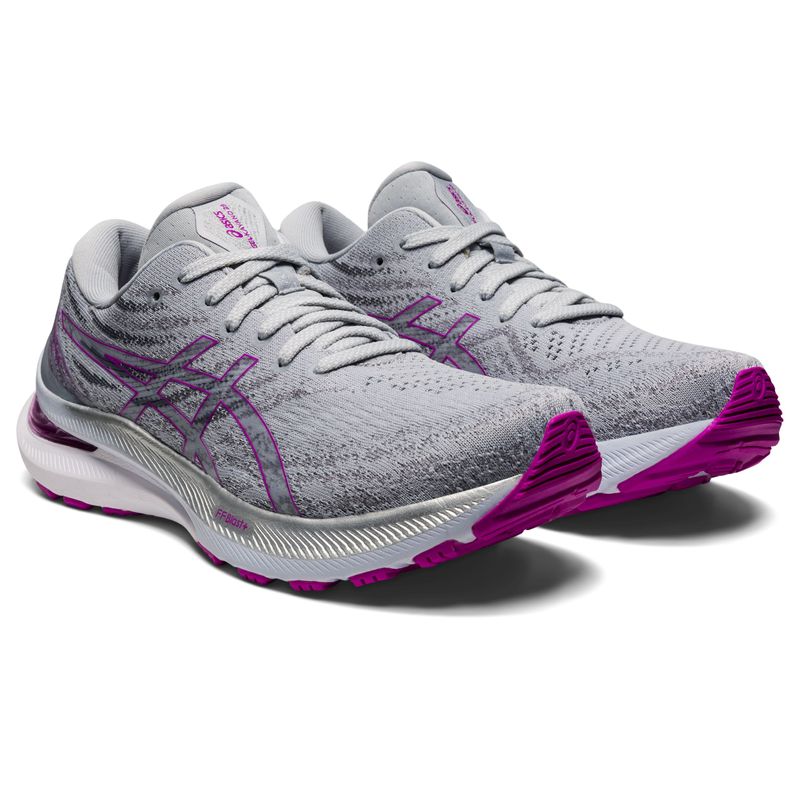 Tenis-asics-para-mujer-Gel-Kayano-29-para-correr-color-gris.-Par-Alineados