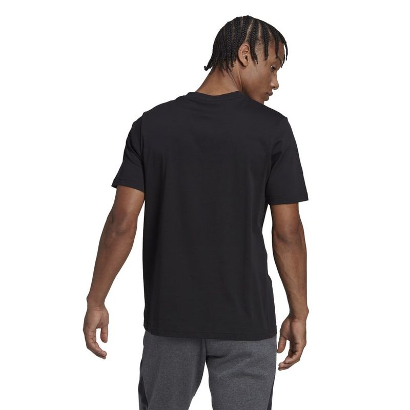 Camiseta-Manga-Corta-adidas-para-hombre-M-Camo-T-para-moda-color-negro.-Reverso-Sobre-Modelo