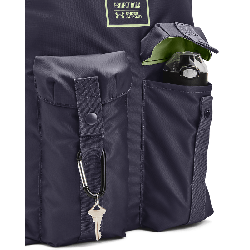 Gym-Sack-under-armour-para-hombre-Ua-Project-Rock-Gym-Sack-para-entrenamiento-color-morado.-Bolsillo-Frontal