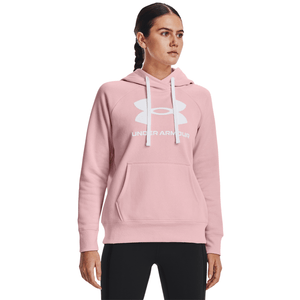 UA Al Fleece Logo Hoodie Hoodie rojo de mujer para entrenamiento
