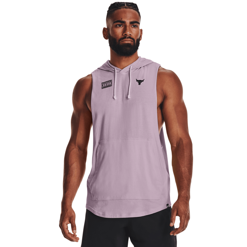 Camiseta-Manga-Sisa-under-armour-para-hombre-Ua-Pjt-Rock-Shw-Your-Wrk-Sl-para-entrenamiento-color-morado.-Frente-Sobre-Modelo