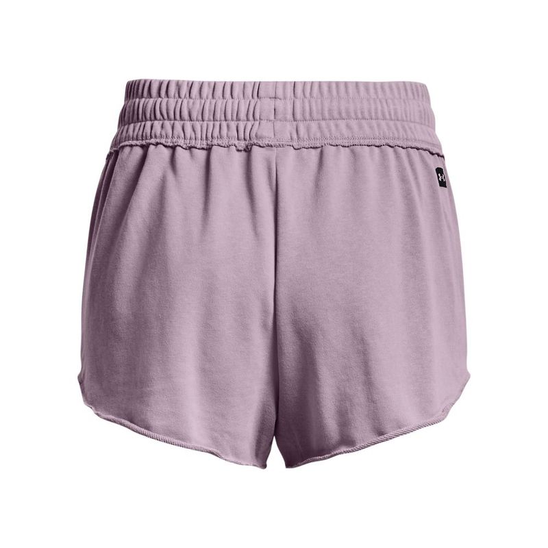 Pantaloneta-under-armour-para-mujer-Ua-Pjt-Rck-Dsrpt-Terry-Short-para-moda-color-morado.-Reverso-Sin-Modelo