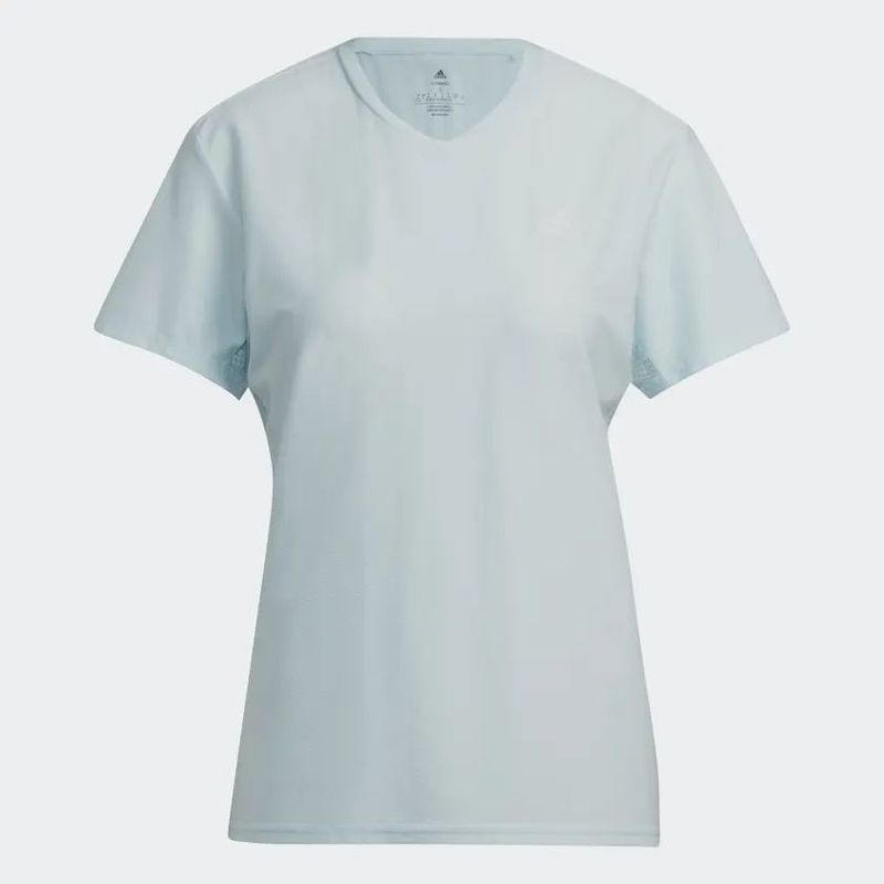 Camiseta-Manga-Corta-adidas-para-mujer-Adi-Runner-Tee-para-correr-color-azul.-Frente-Sin-Modelo