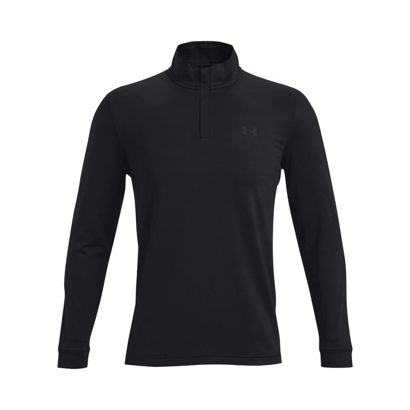 Camiseta-Manga-Larga-under-armour-para-hombre-Ua-Playoff-1-4-Zip-para-golf-color-negro.-Frente-Sin-Modelo