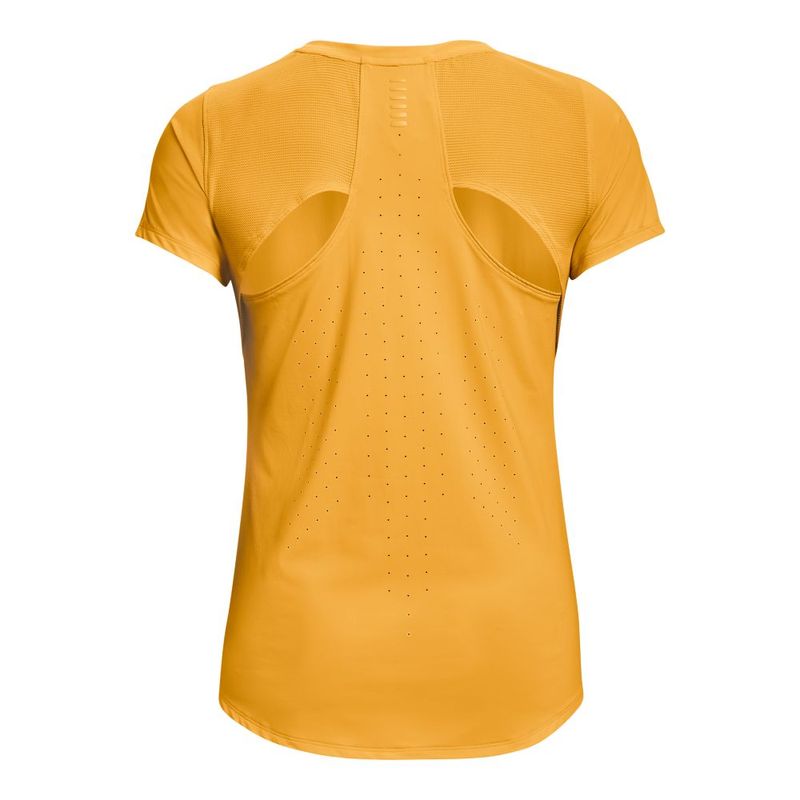 Camiseta-Manga-Corta-under-armour-para-mujer-Ua-Isochill-Run-Laser-Tee-para-correr-color-amarillo.-Reverso-Sin-Modelo