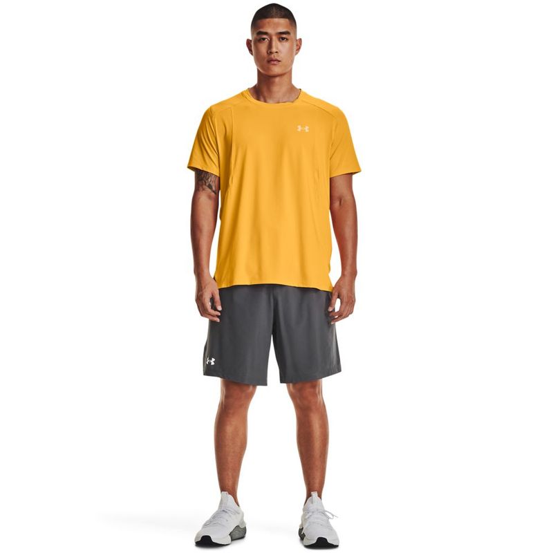 Camiseta-Manga-Corta-under-armour-para-hombre-Ua-Iso-Chill-Laser-Tee-para-correr-color-amarillo.-Outfit-Completo