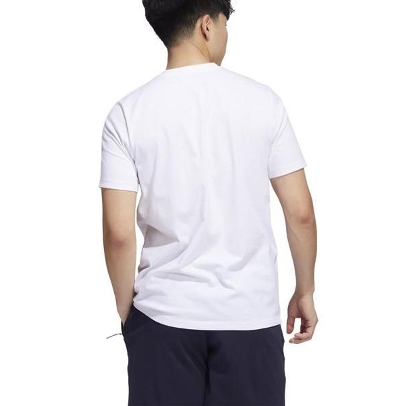 Camiseta-Manga-Corta-adidas-para-hombre-M-Dyn-G-T-para-moda-color-blanco.-Reverso-Sobre-Modelo
