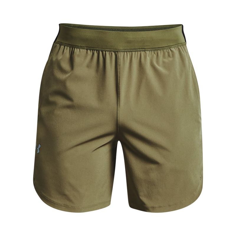 Pantaloneta-under-armour-para-hombre-Ua-Stretch-Woven-Shorts-para-entrenamiento-color-verde.-Frente-Sin-Modelo