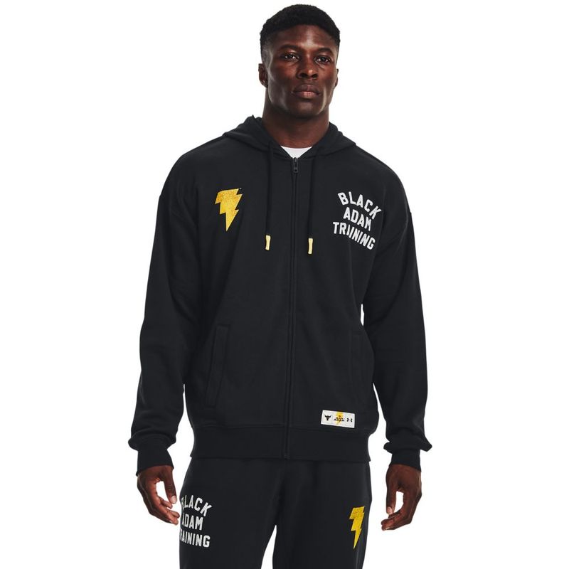 Chaqueta-under-armour-para-hombre-Pjt-Rck-Ba-Rvl-Flc-Fz-para-entrenamiento-color-negro.-Frente-Sobre-Modelo