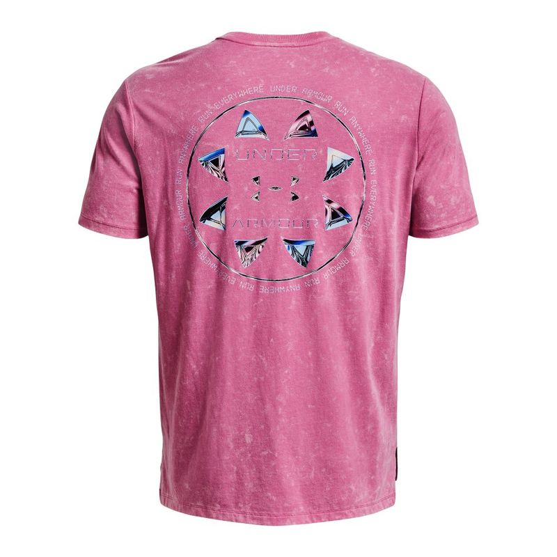 Camiseta-Manga-Corta-under-armour-para-hombre-Ua-Run-Anywhere-Ss-para-correr-color-rosado.-Reverso-Sin-Modelo