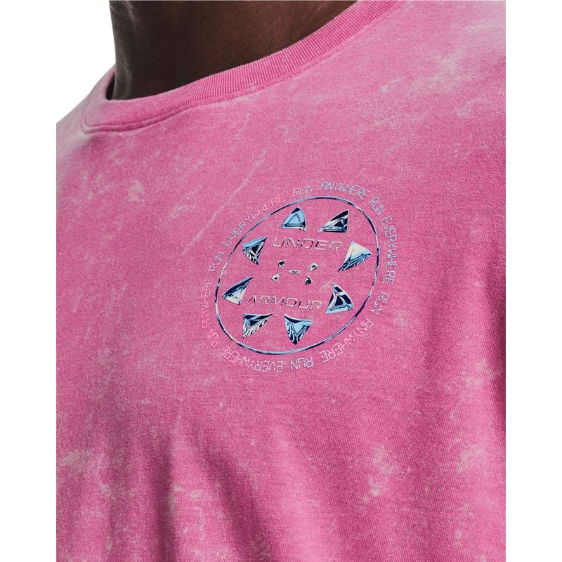 Camiseta-Manga-Corta-under-armour-para-hombre-Ua-Run-Anywhere-Ss-para-correr-color-rosado.-Cuello