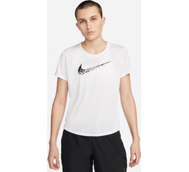 Nike W Nk Swoosh Run Ss Top Camiseta Manga Corta blanco de mujer para correr