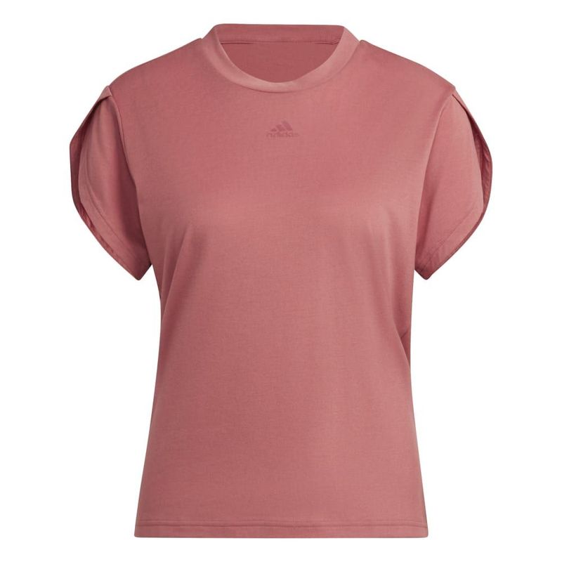 Camiseta-Manga-Corta-adidas-para-mujer-W-Floral-T-para-entrenamiento-color-rojo.-Frente-Sin-Modelo