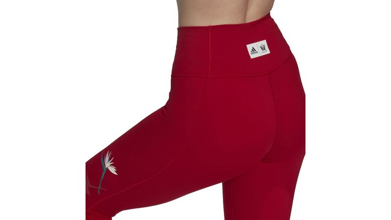adidas Licras 7/8 sin Costuras Branded Pretina Alta - Rojo