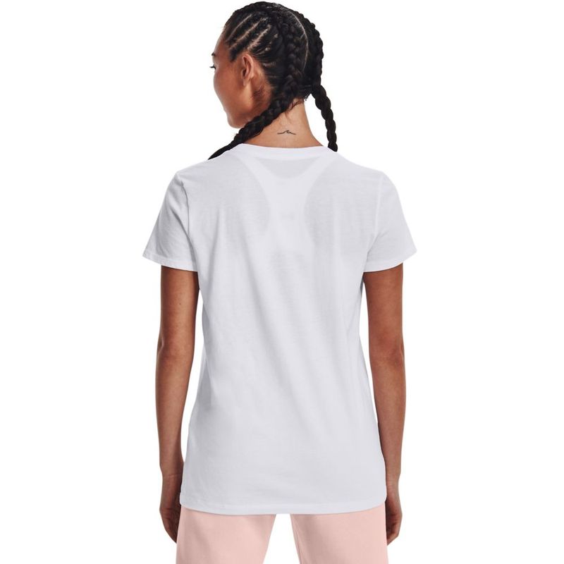 Camiseta-Manga-Corta-under-armour-para-mujer-Ua-Gradient-Pill-Ss-para-moda-color-blanco.-Reverso-Sobre-Modelo
