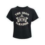 Camiseta-Manga-Corta-under-armour-para-mujer-Ua-Pjt-Rock-Vintage-Iron-Ss-para-entrenamiento-color-negro.-Frente-Sin-Modelo