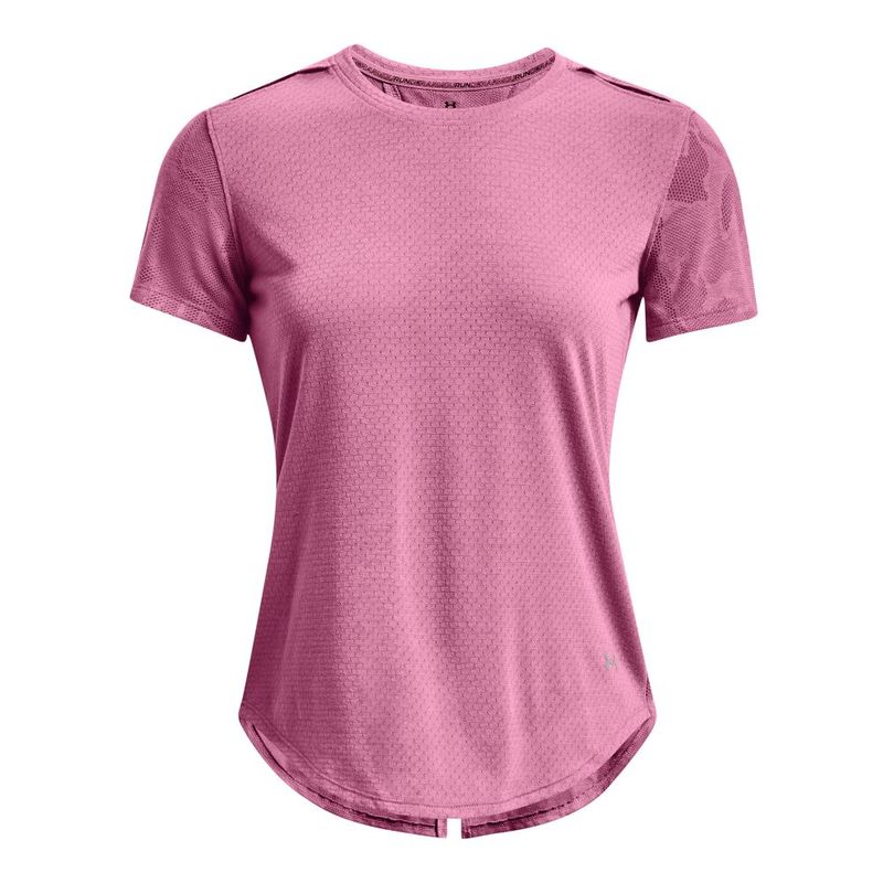 Camiseta-Manga-Corta-under-armour-para-mujer-Ua-Streaker-Snowcloud-Ss-para-correr-color-rosado.-Frente-Sin-Modelo
