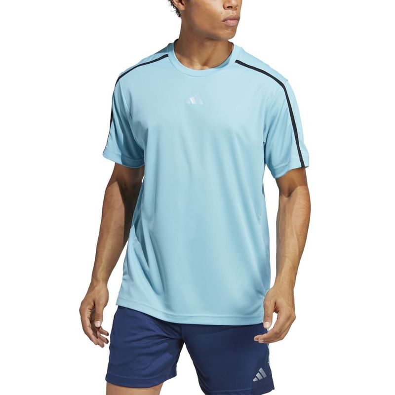 Camiseta-Manga-Corta-adidas-para-hombre-Wo-Base-Tee-para-entrenamiento-color-azul.-Zoom-Frontal-Sobre-Modelo