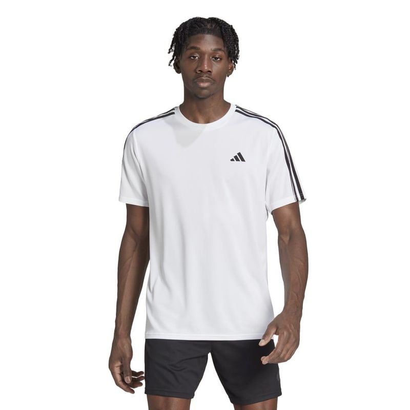 Camiseta-Manga-Corta-adidas-para-hombre-Tr-Es-Base-3S-T-para-entrenamiento-color-blanco.-Frente-Sobre-Modelo
