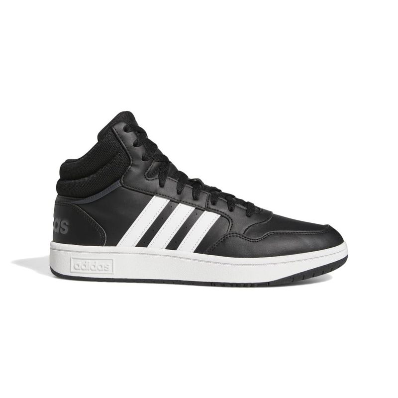 Tenis-adidas-para-hombre-Hoops-3.0-Mid-para-moda-color-negro.-Lateral-Externa-Derecha