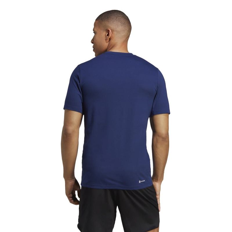Camiseta-Manga-Corta-adidas-para-hombre-Tr-Es-Fr-Logo-T-para-entrenamiento-color-azul.-Reverso-Sobre-Modelo