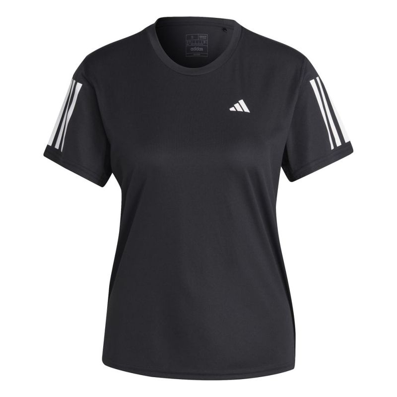 Camiseta-Manga-Corta-adidas-para-mujer-Own-The-Run-Tee-para-correr-color-negro.-Frente-Sin-Modelo