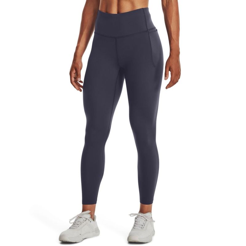 Licra-under-armour-para-mujer-Meridian-Ankle-Leg-para-entrenamiento-color-morado.-Frente-Sobre-Modelo