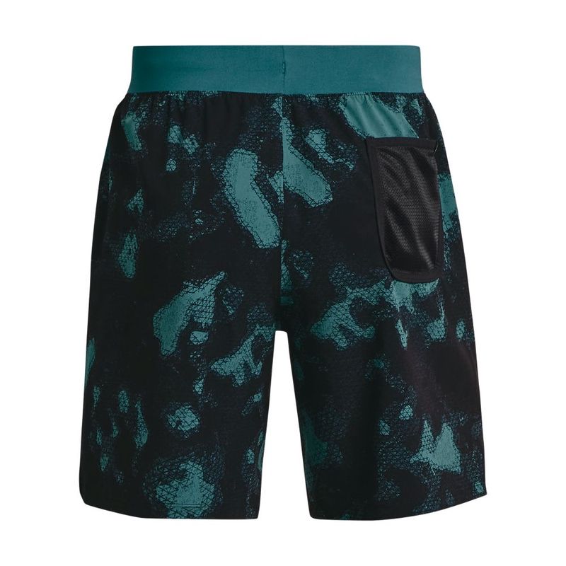 Pantaloneta-under-armour-para-hombre-Pjt-Rock-Printed-Wvn-Short-para-entrenamiento-color-verde.-Reverso-Sin-Modelo
