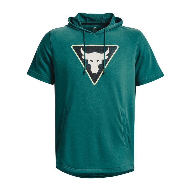 Buzo-under-armour-para-hombre-Pjt-Rck-Terry-Ss-Hd-Fam-para-entrenamiento-color-verde.-Frente-Sin-Modelo